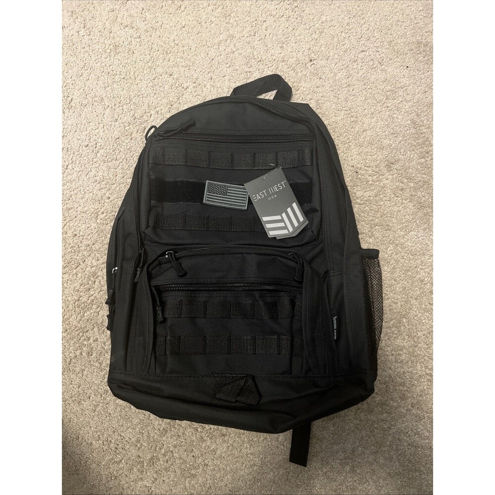 East Illest Military Outdoor Combat Back Pack Hiking 13x18x6 (6 Pockets) Black